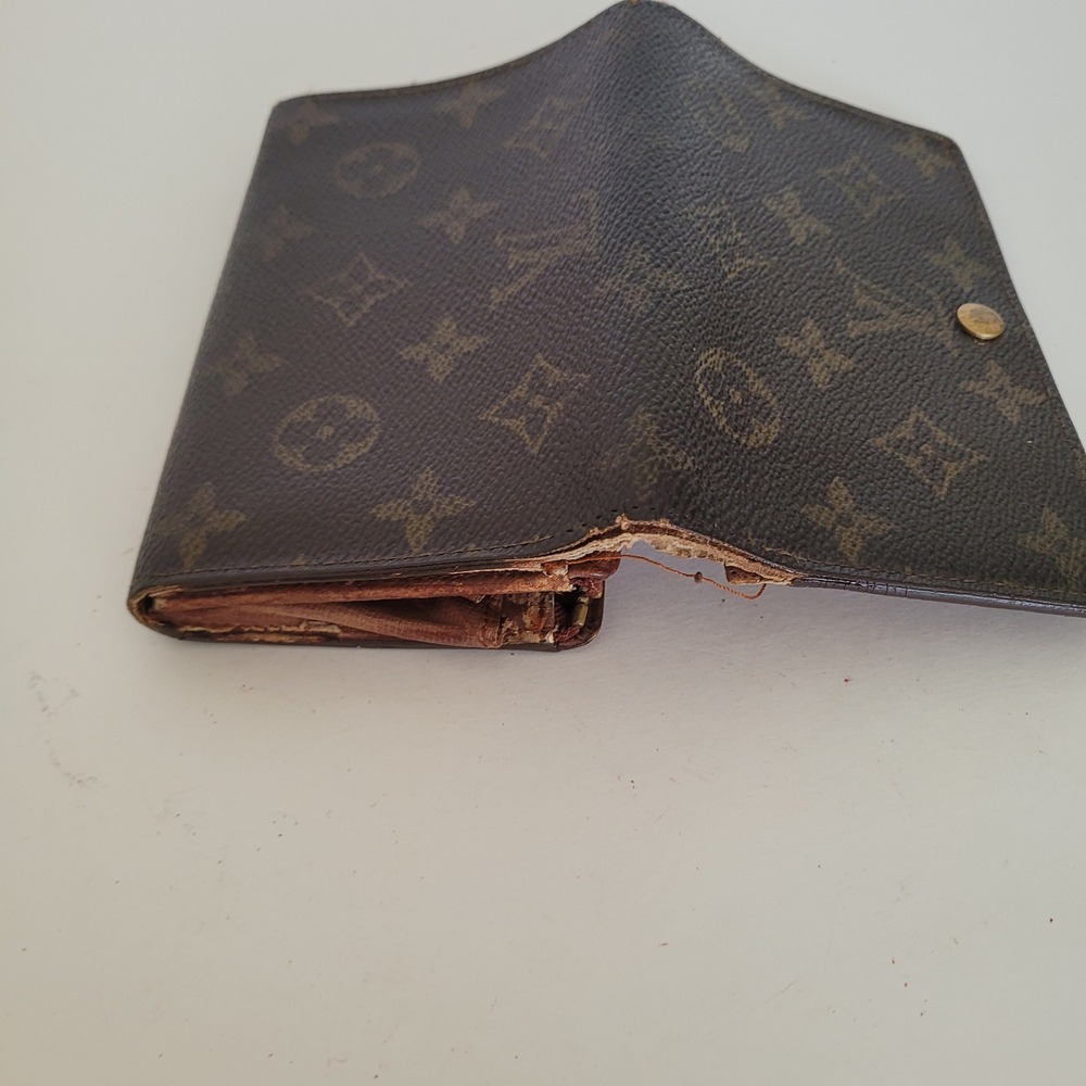 Louis Vuitton Monogram Canvas Portefeuille Tresor Etui Wallet Brown Vintage - Picture 12 of 15